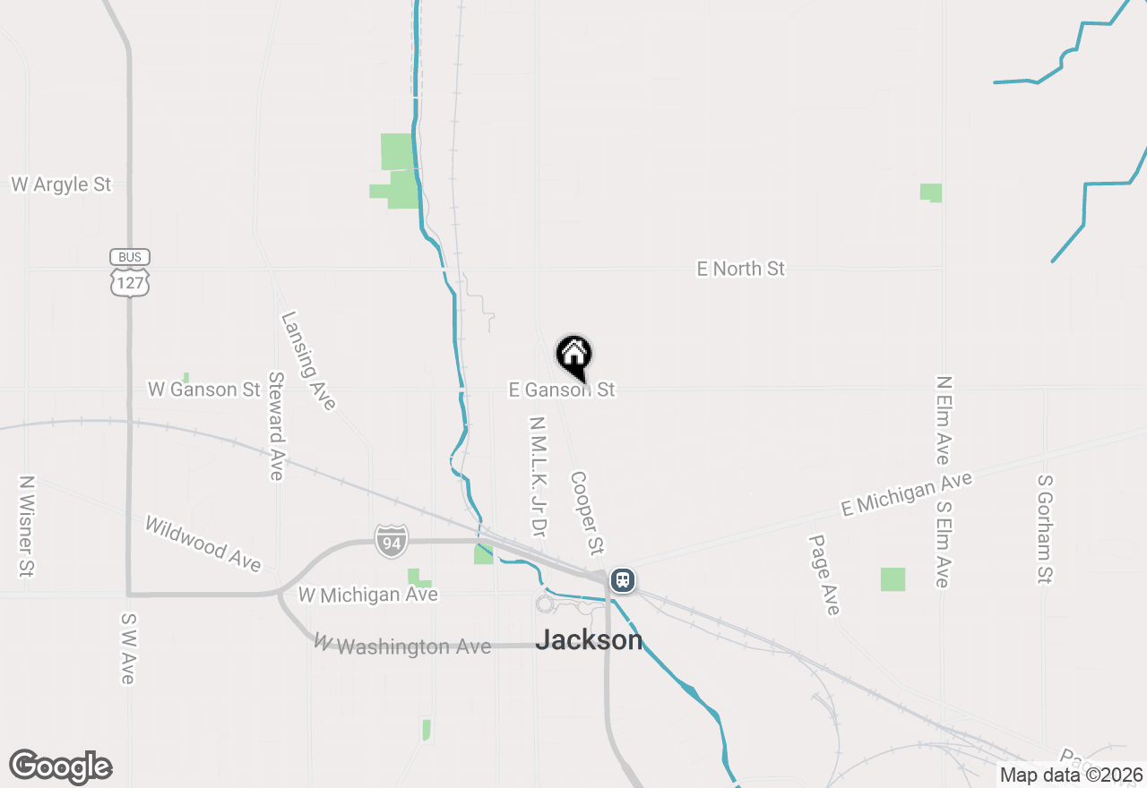 Map of 411 E Ganson Street, Jackson, MI 49201