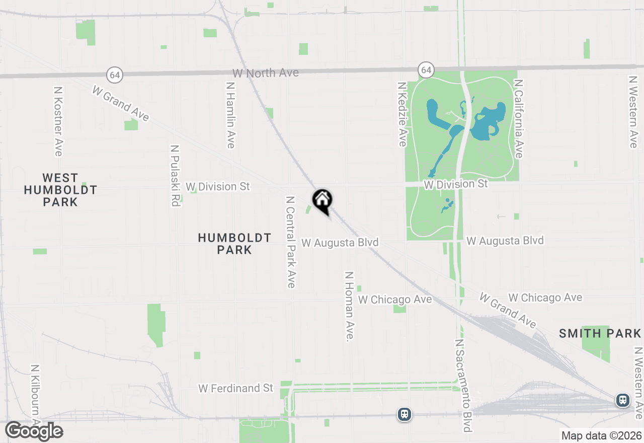 Map of 1047 N Saint Louis Avenue, Chicago, IL 60651