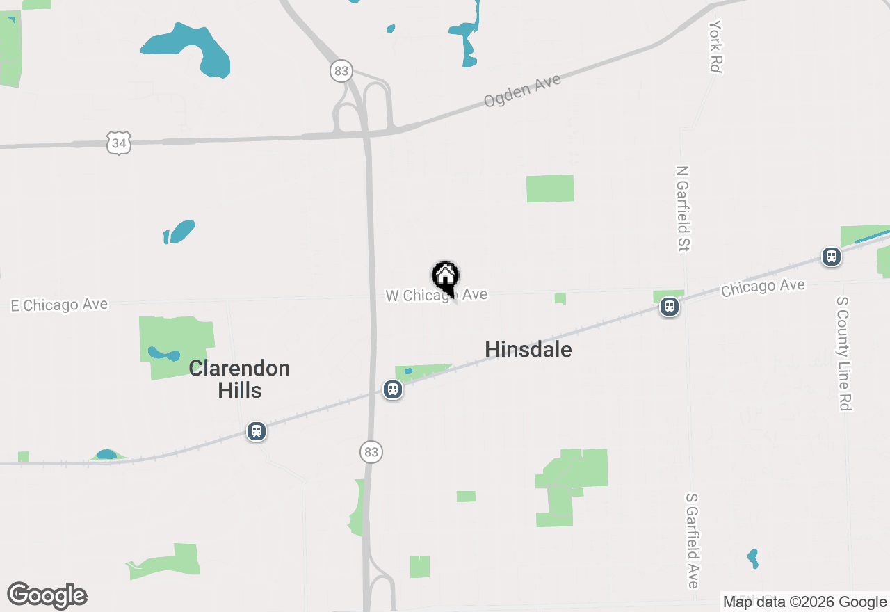 Map of 12 S Adams Street, Hinsdale, IL 60521