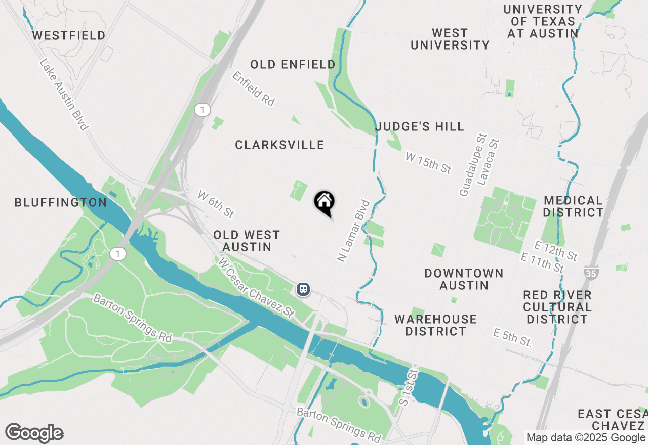 Map of 1117 W 9th St, Austin, TX 78703