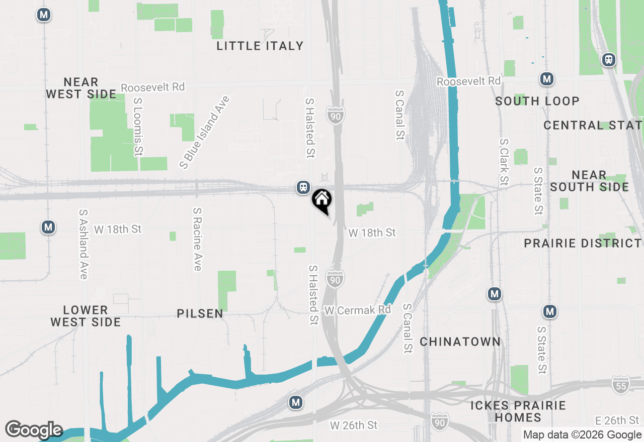Map of 722 W 17th Place #3E, Chicago, IL 60616