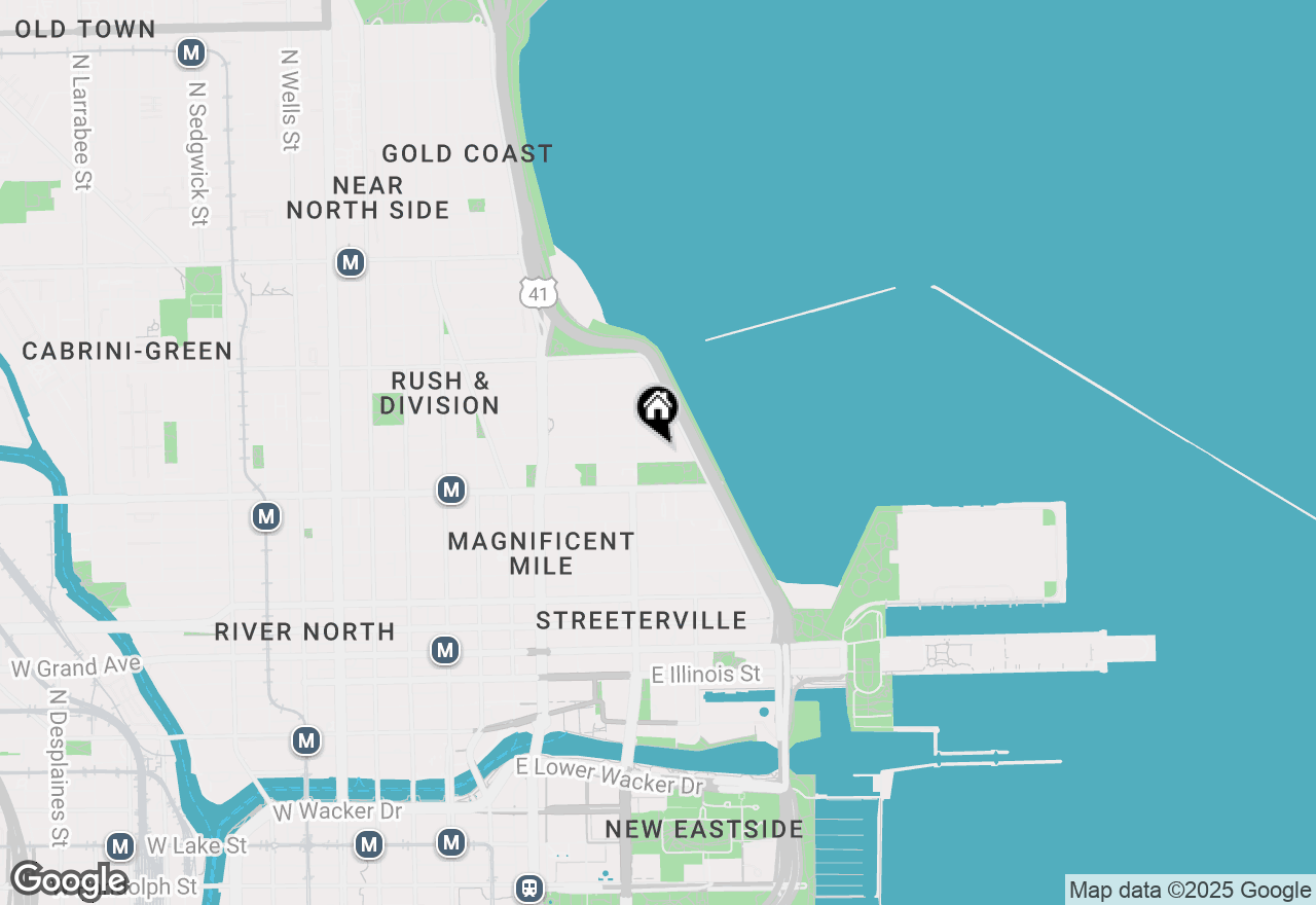 Map of 250 E Pearson Street #1305, Chicago, IL 60611