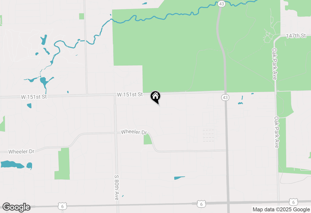 Map of 7705 Sycamore Drive, Orland Park, IL 60462