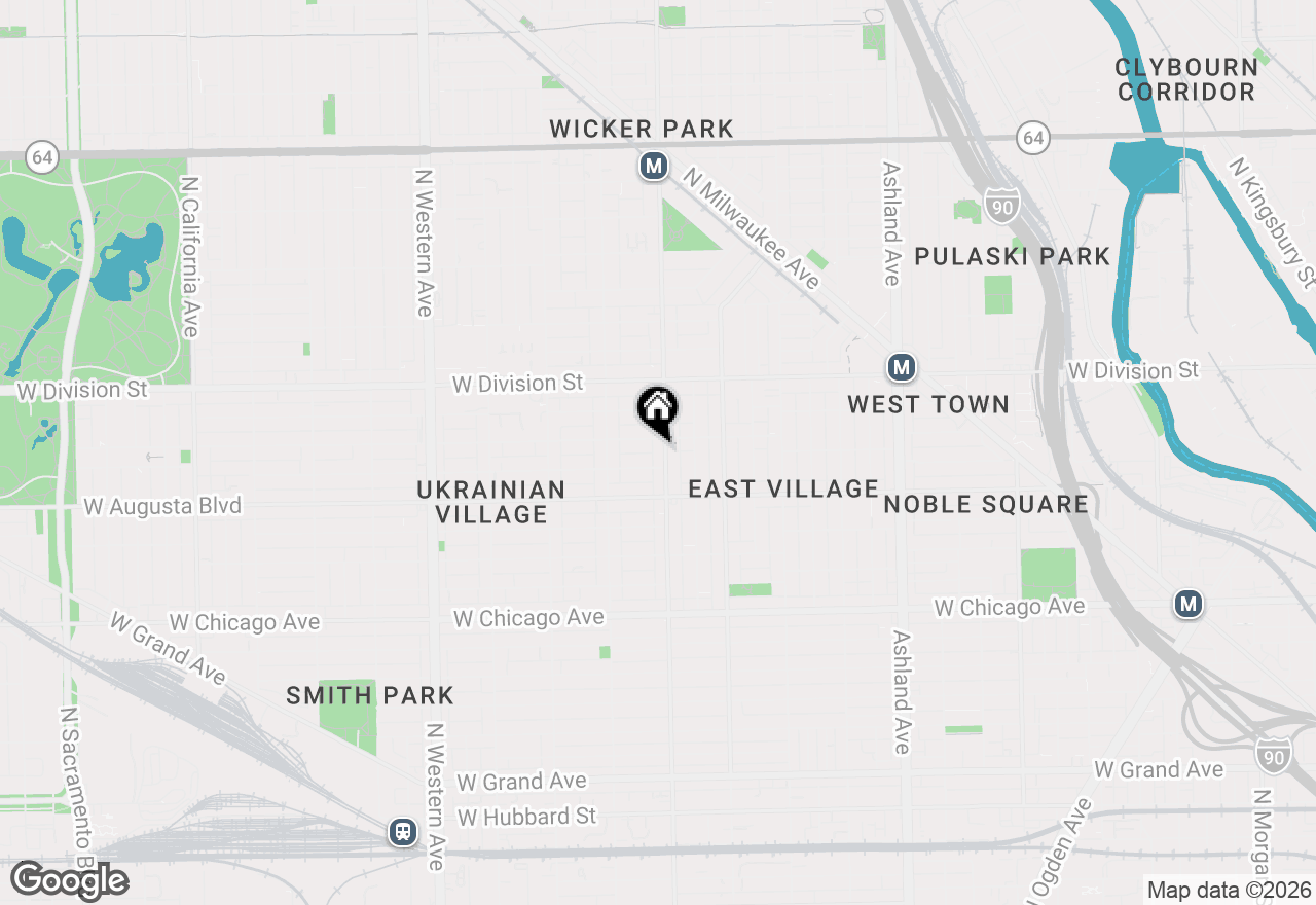 Map of 1046 N Damen Avenue #1N, Chicago, IL 60622