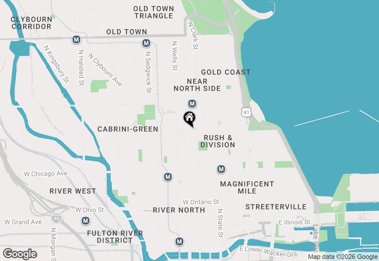 Map of 1011 N La Salle Drive #1W, Chicago, IL 60610