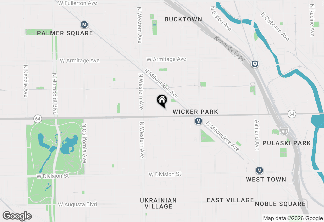 Map of 1624 N Bell Avenue #G, Chicago, IL 60647