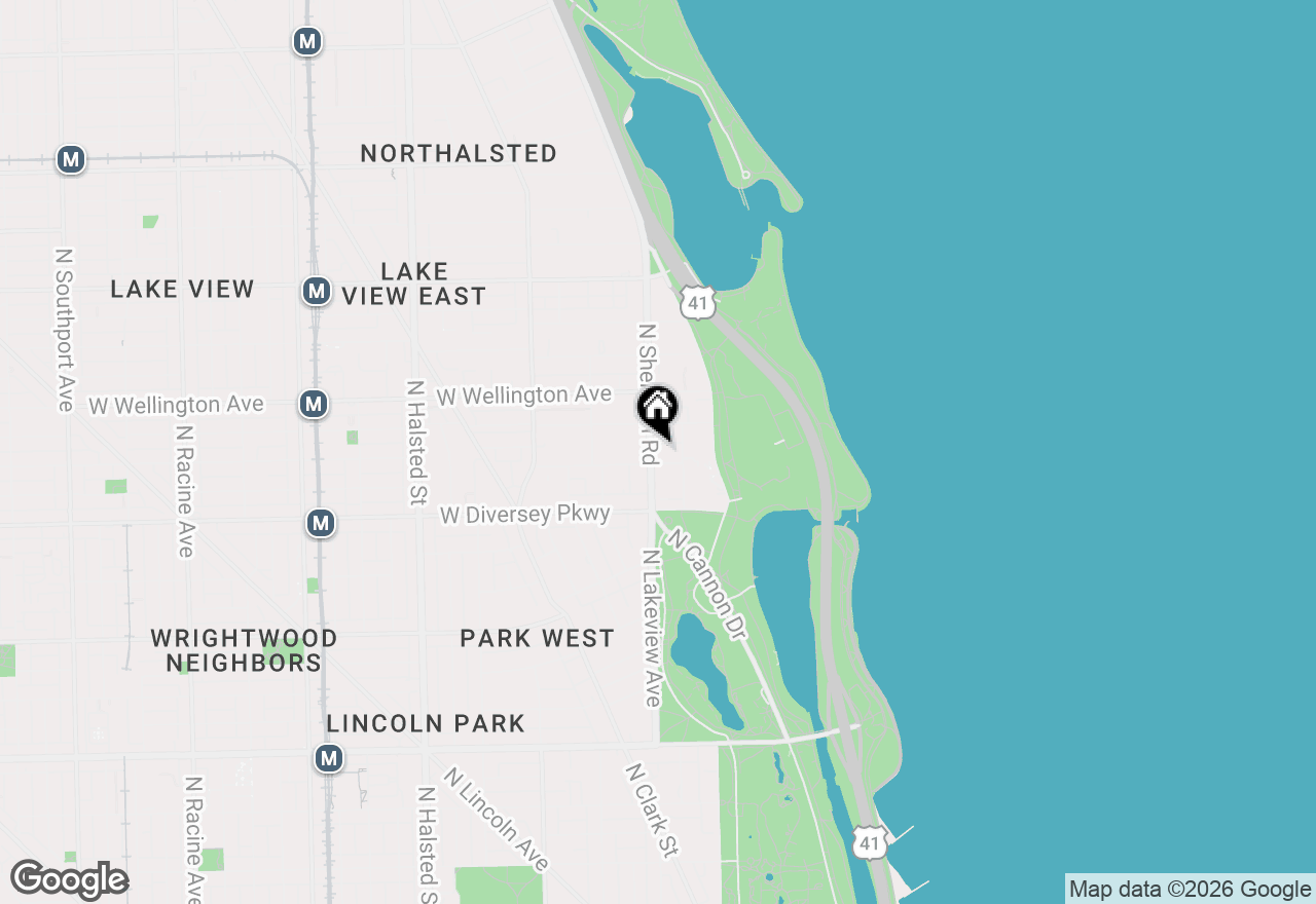Map of 2909 N Sheridan Road #1001, Chicago, IL 60657