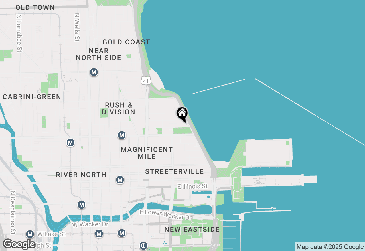 Map of 270 E Pearson Street #1201, Chicago, IL 60611