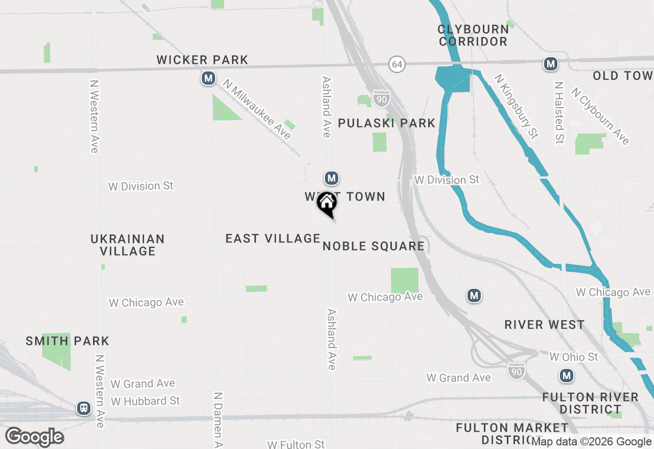 Map of 1032 N Ashland Avenue #2F, Chicago, IL 60622