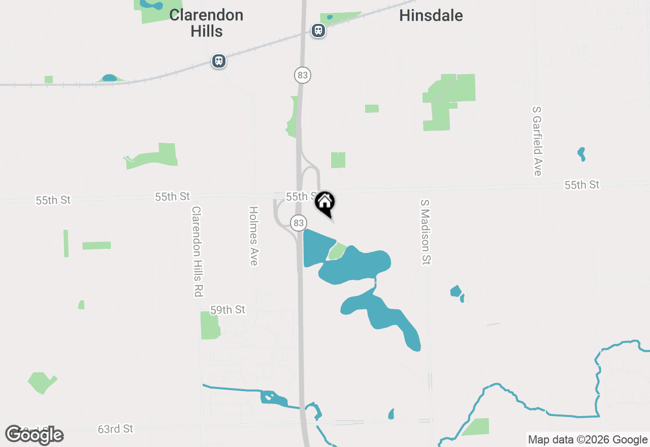 Map of 5557 S Stough Street, Hinsdale, IL 60521