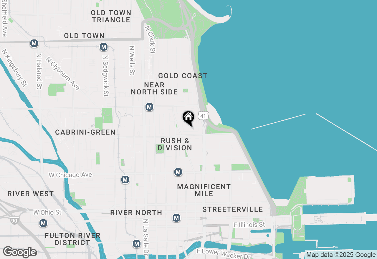 Map of 51 E Bellevue Place #2, Chicago, IL 60611