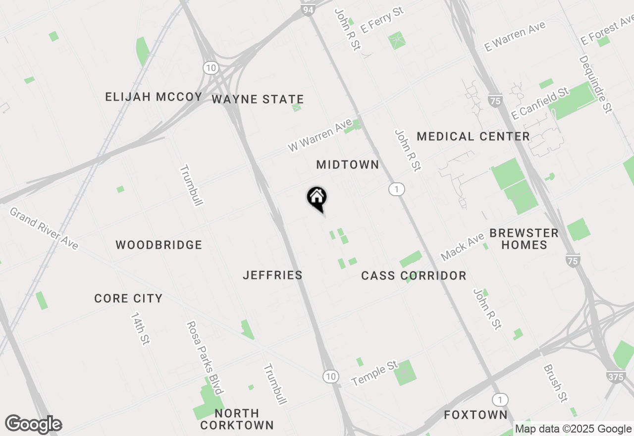 Map of 701 W Canfield Street #2, Detroit, MI 48201