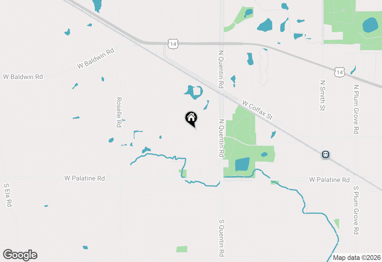 Map of 971 W Willow Street, Palatine, IL 60067