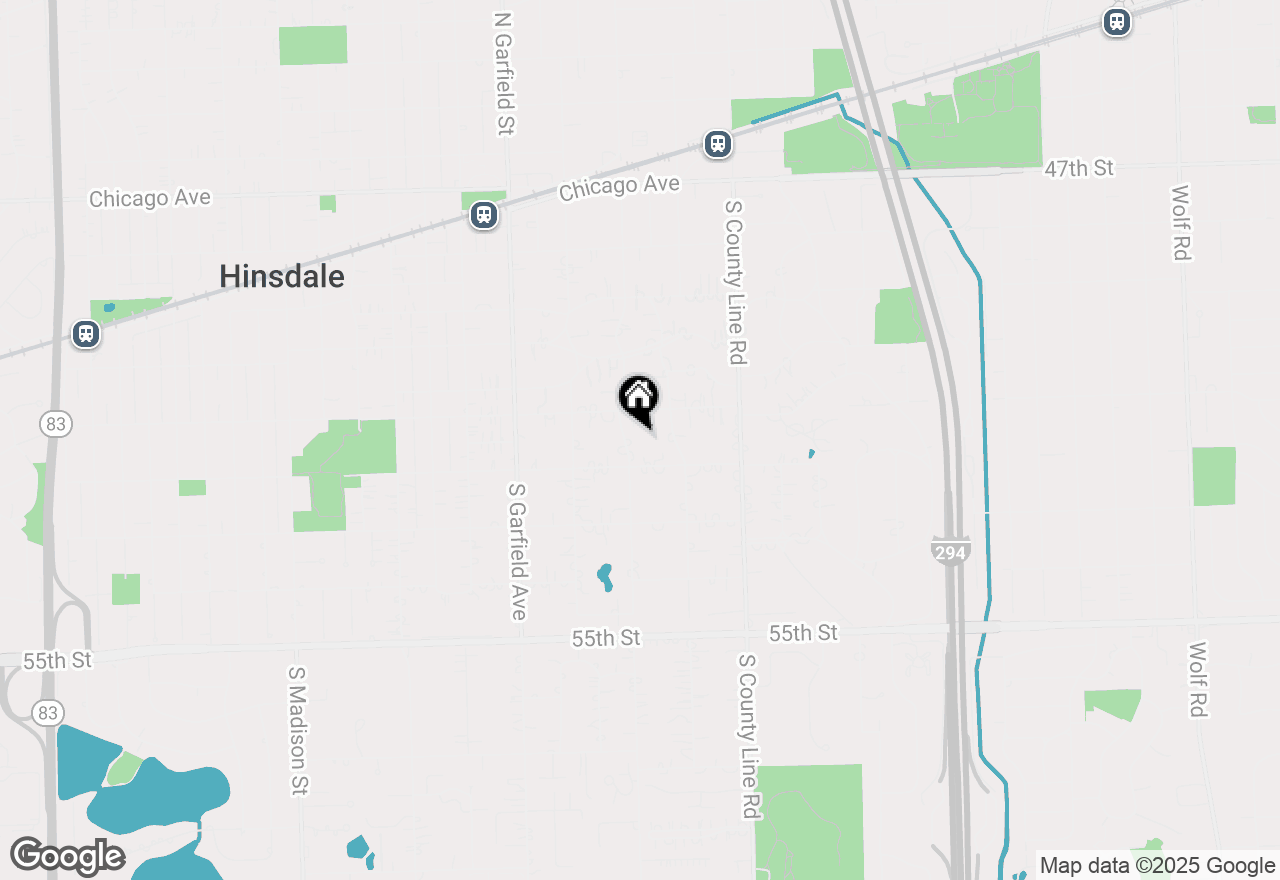 Map of 627 S Elm Street, Hinsdale, IL 60521