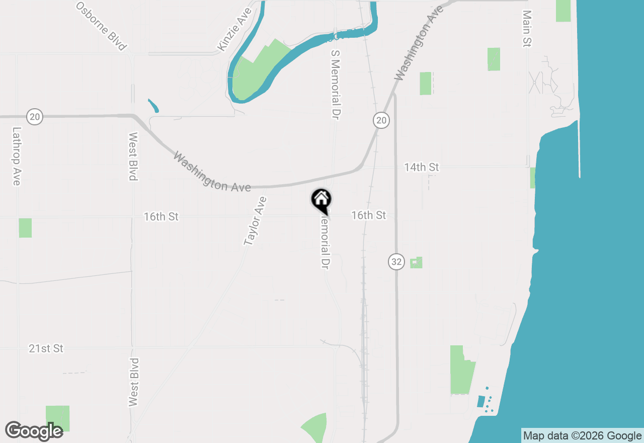 Map of 1608 S Memorial Dr, Racine, WI 53403