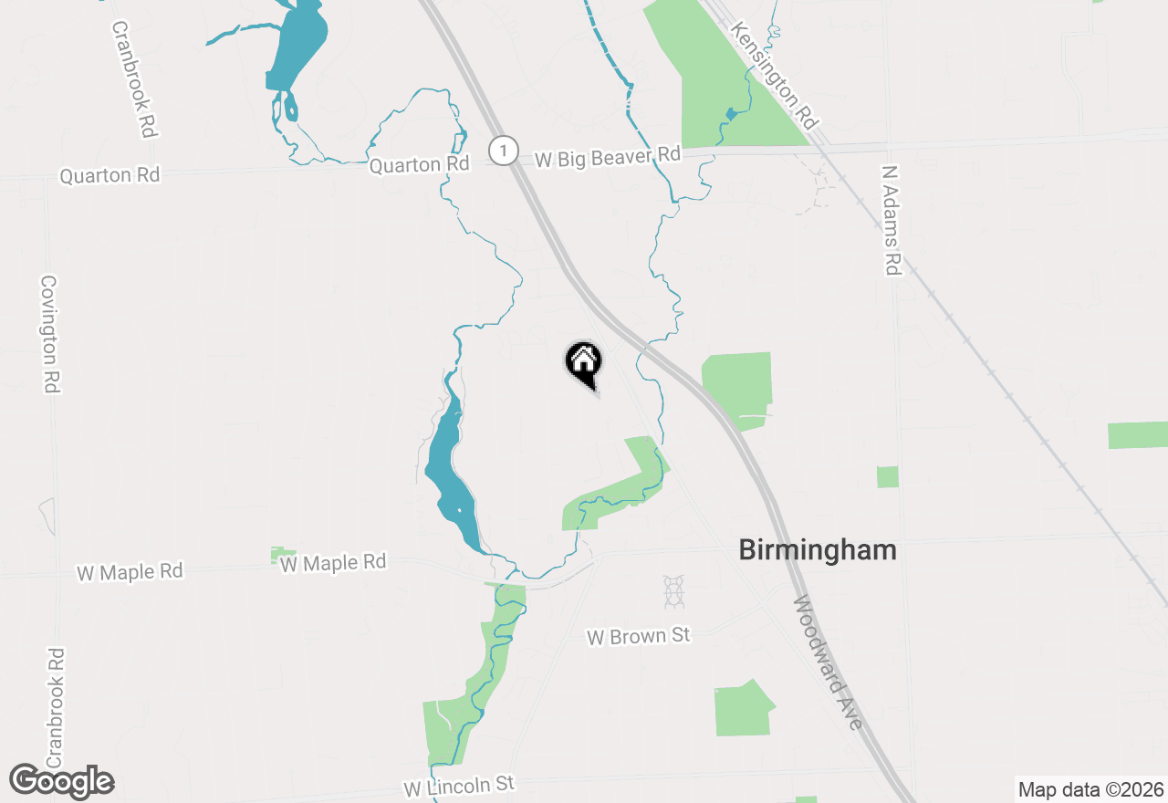 Map of 660 Woodland Street, Birmingham, MI 48009