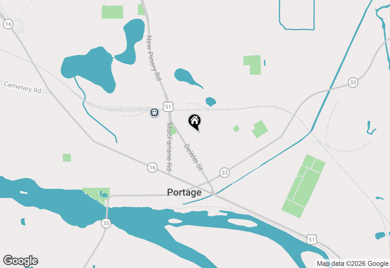 Map of 132 E Marion Street, Portage, WI 53901
