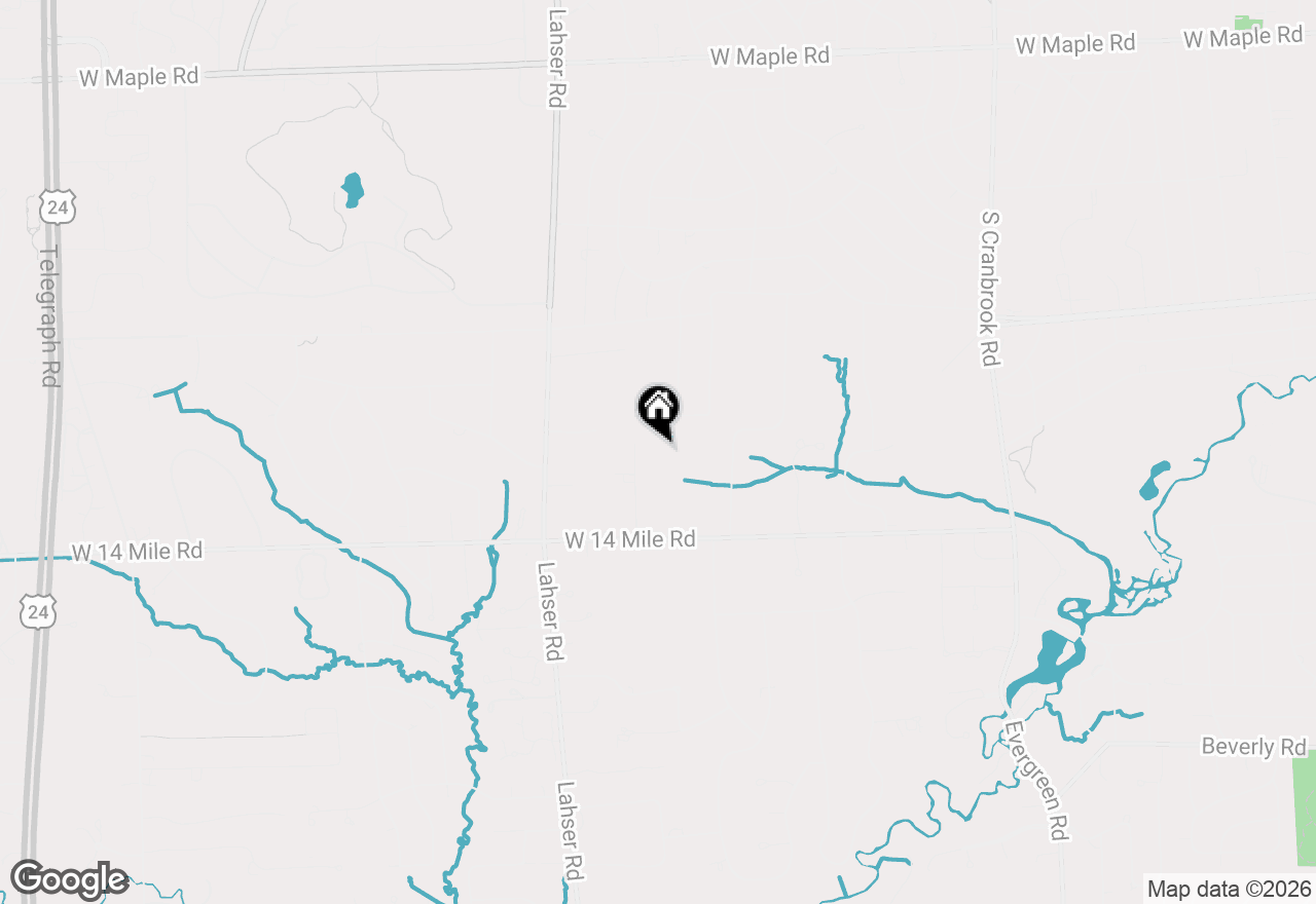Map of 1569 Orchard Lane, Bloomfield Hills, MI 48301