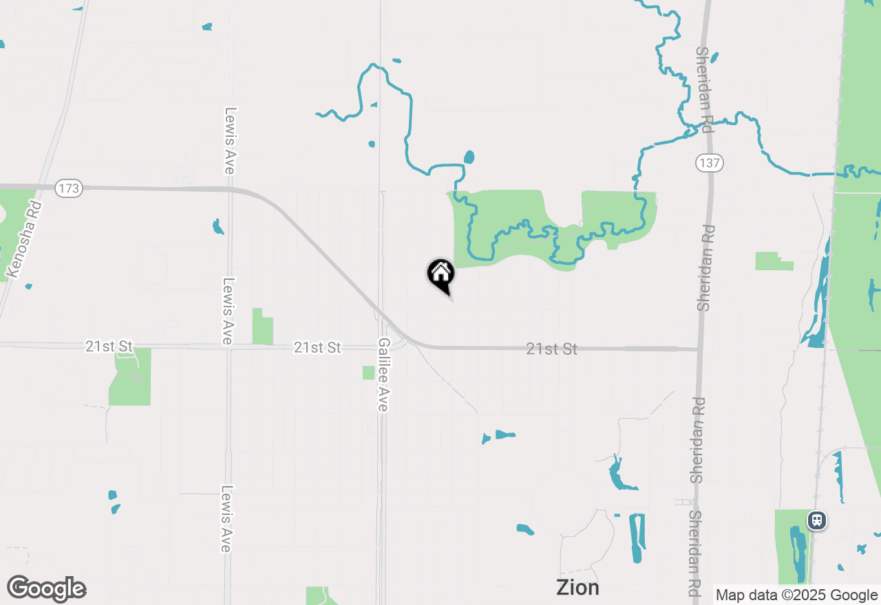 Map of 2114 20th Street, Zion, IL 60099