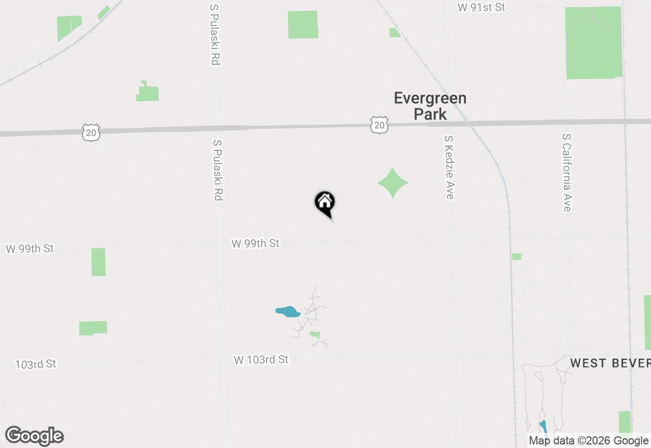 Map of 9819 S Millard Avenue, Evergreen Park, IL 60805