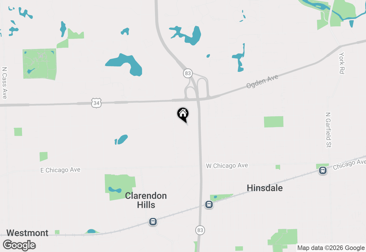 Map of 256 Coe Road, Clarendon Hills, IL 60514