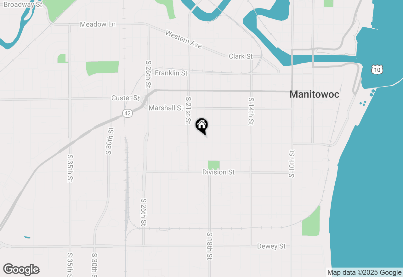 Map of 1234 S 19th St, Manitowoc, WI 54220