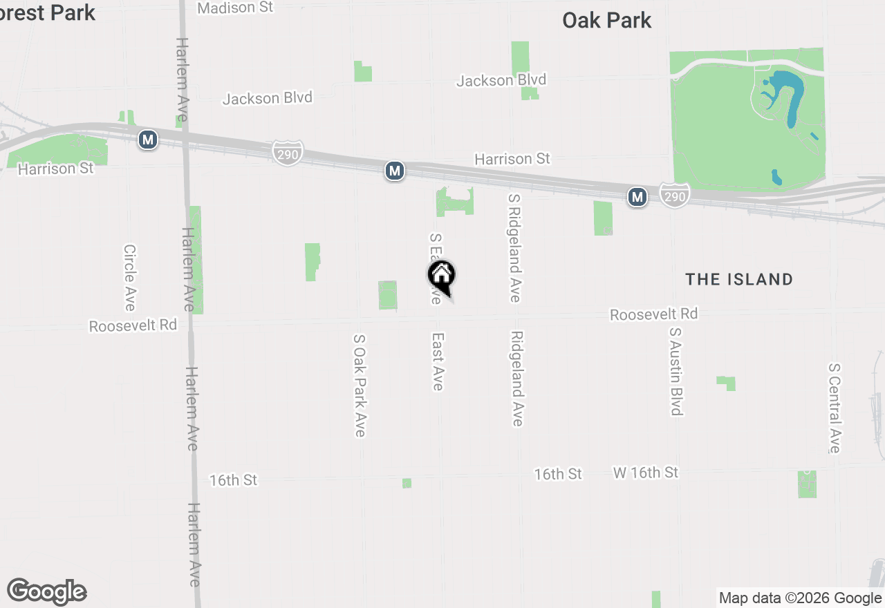 Map of 1180 S East Avenue, Oak Park, IL 60304
