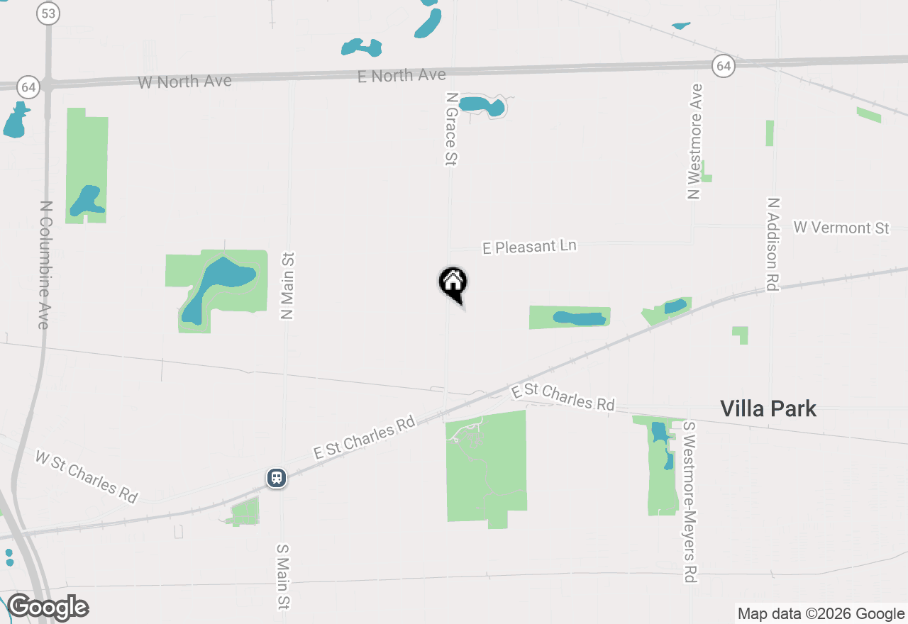 Map of 317 N Grace Street, Lombard, IL 60148