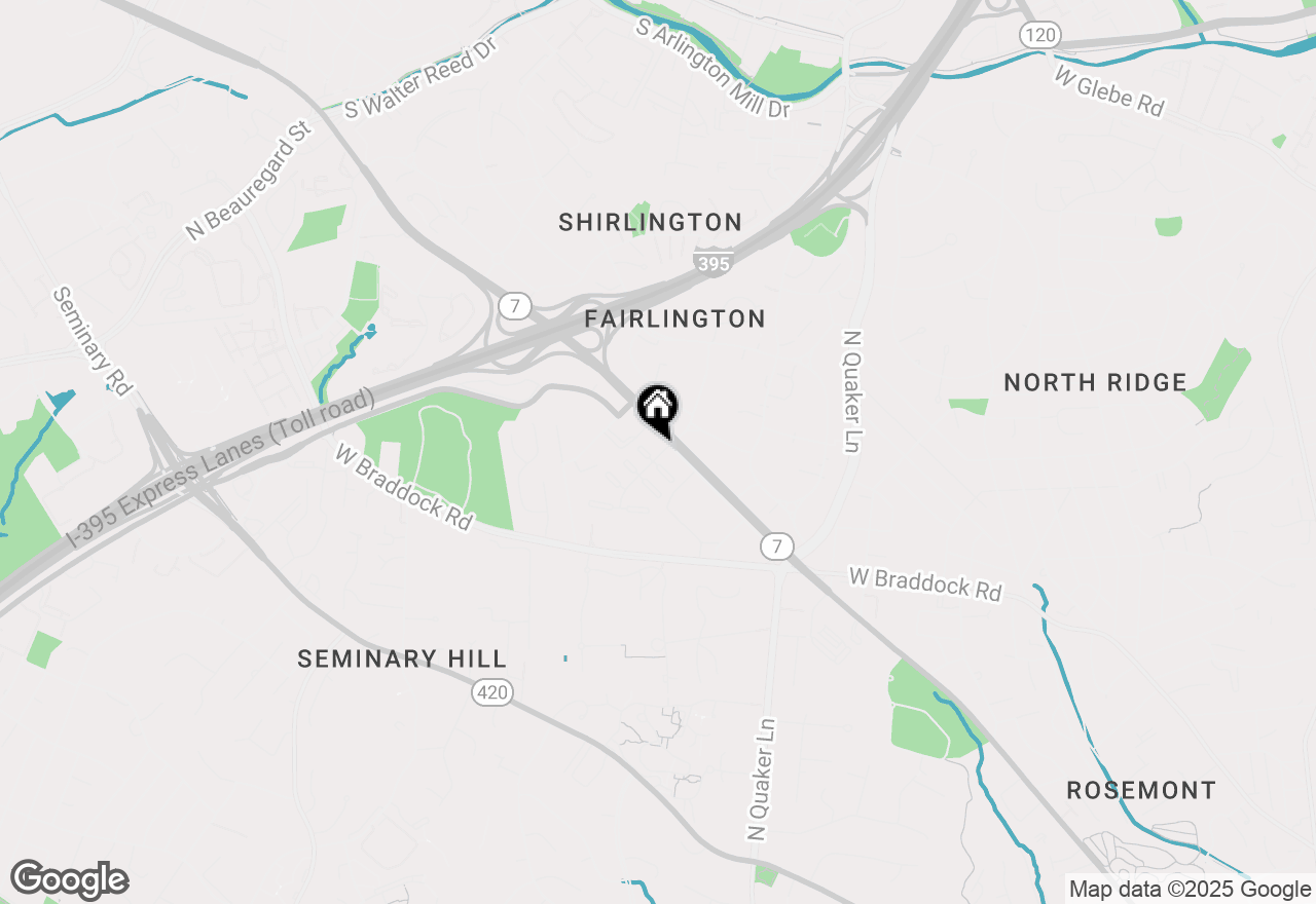 Map of 2512 N Dearing Street, Alexandria, VA 22302