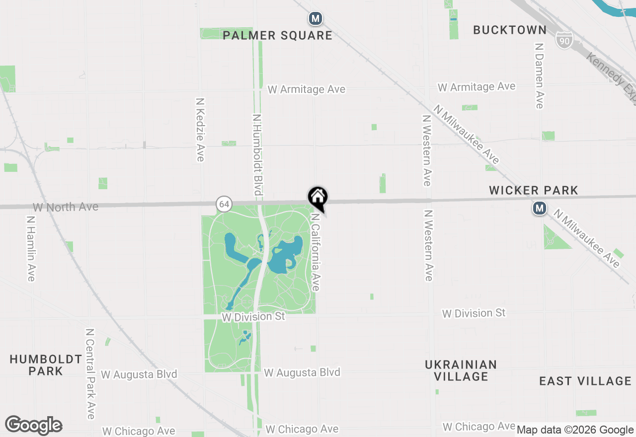 Map of 1523 N California Avenue #2S, Chicago, IL 60622