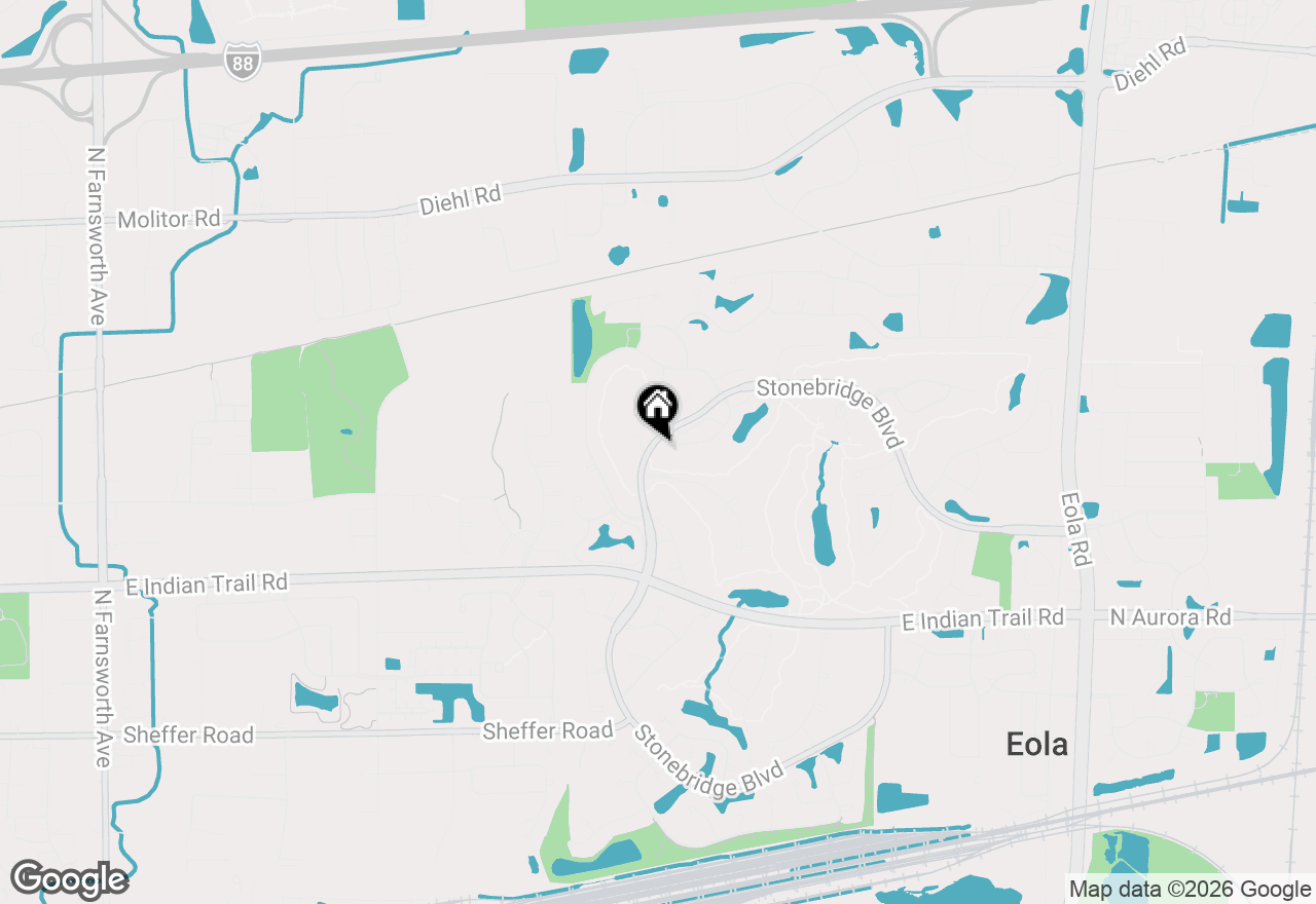 Map of 2311 Woodglen Court, Aurora, IL 60502
