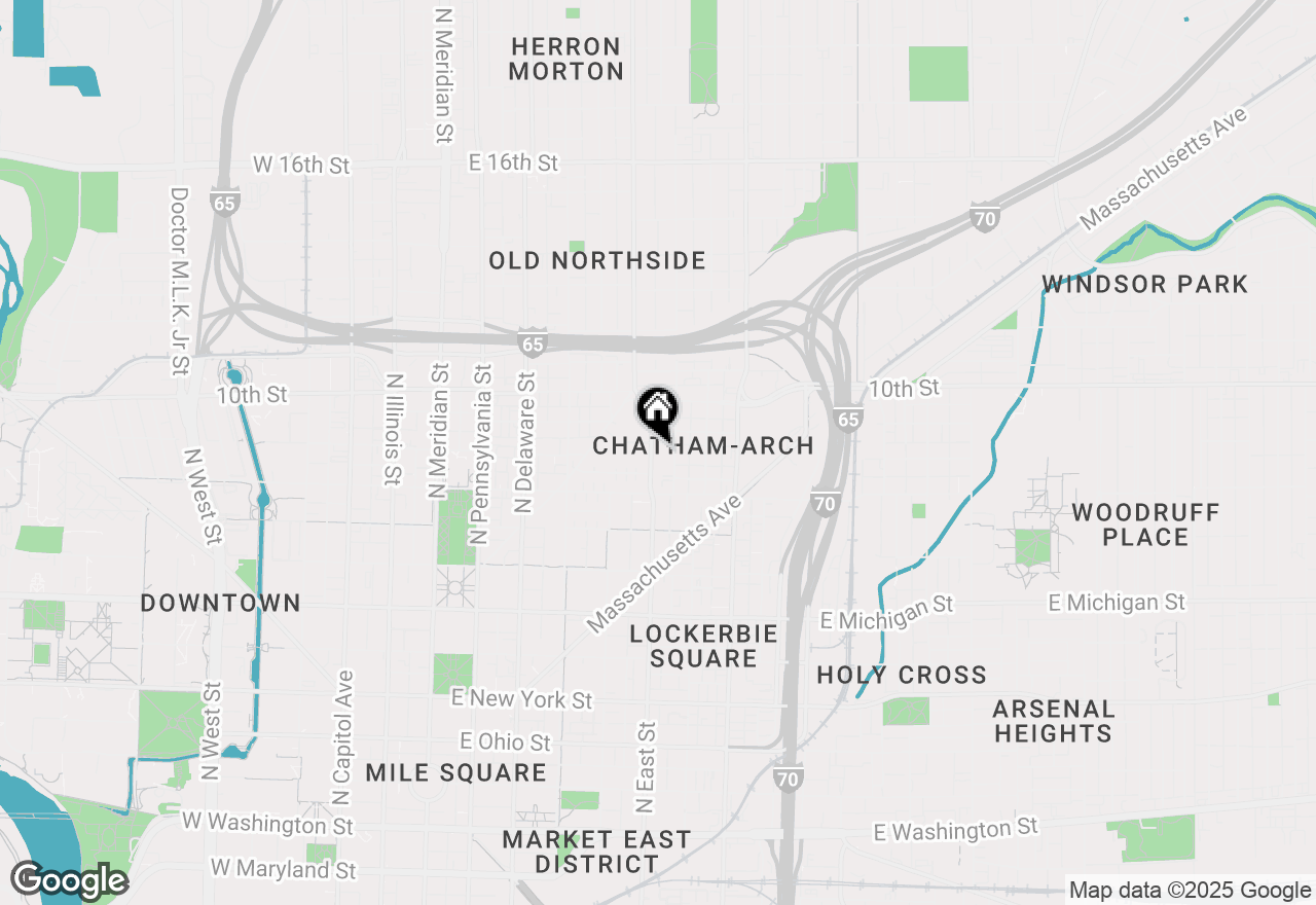 Map of 877 N East Street #201A, Indianapolis, IN 46202