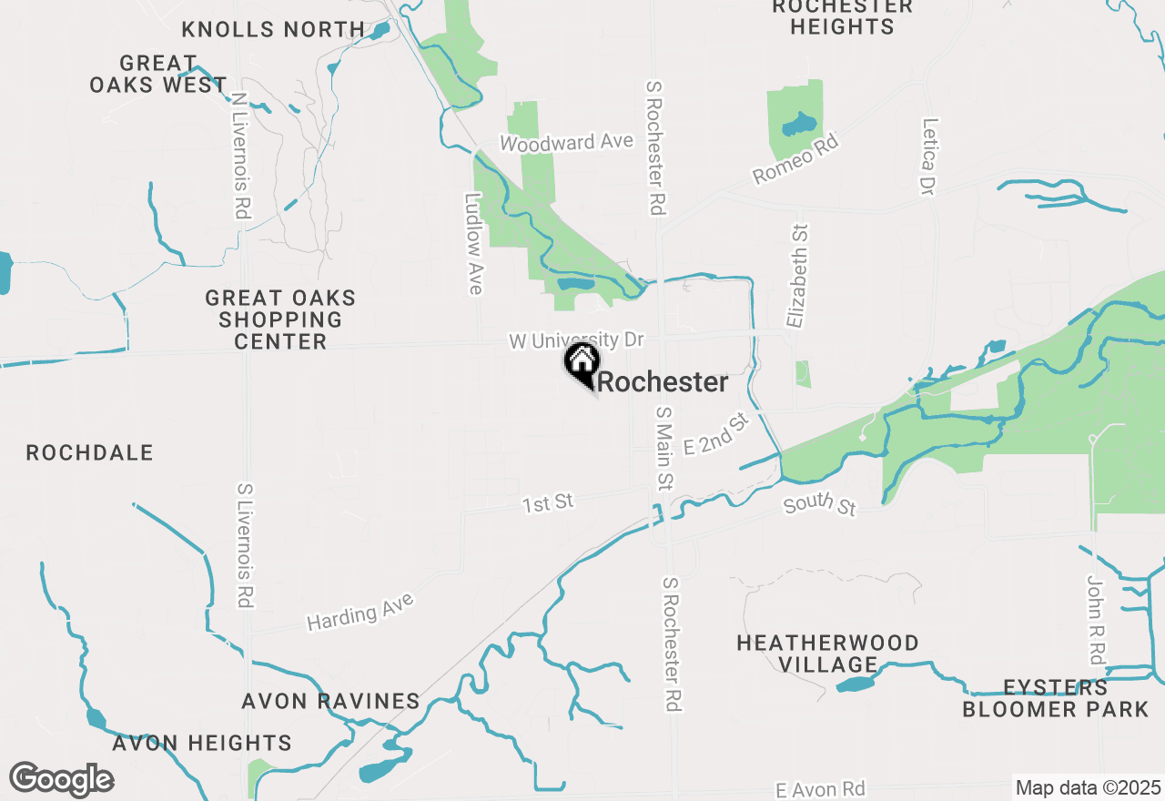 Map of 319 Oak St, Rochester, MI 48307