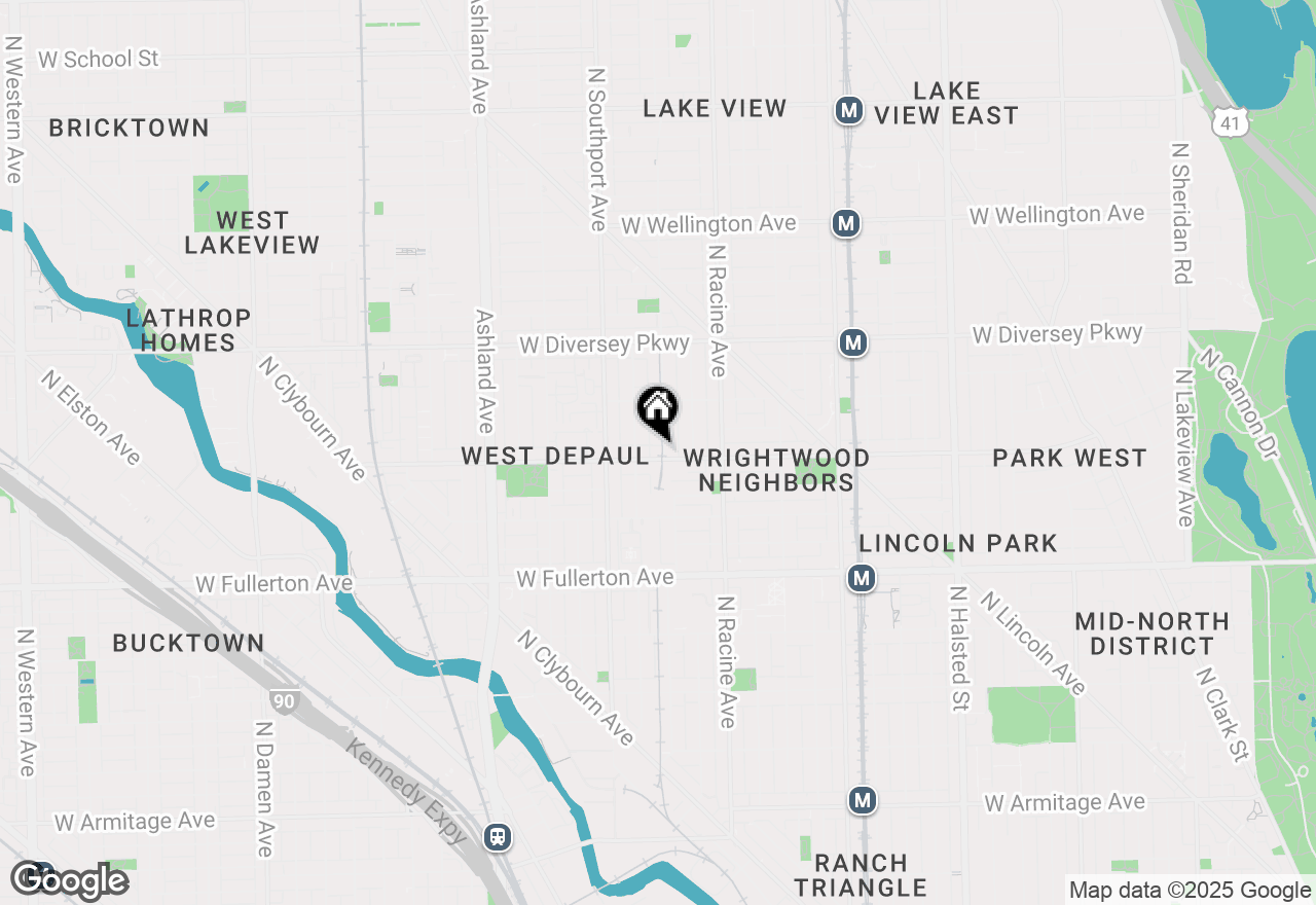 Map of 1302 W Wrightwood Avenue #1, Chicago, IL 60614