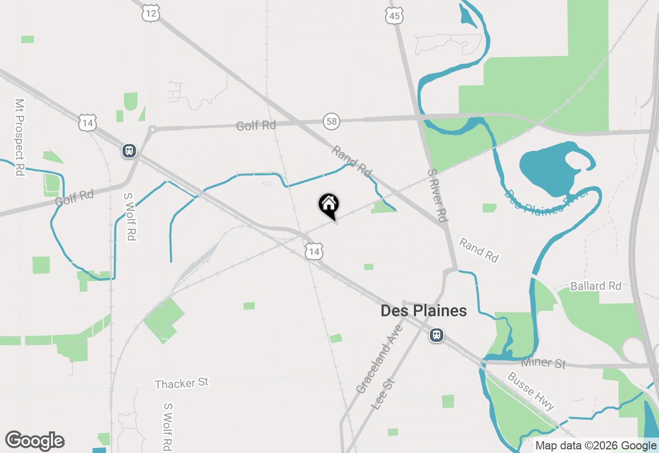 Map of 1160 Evergreen Avenue, Des Plaines, IL 60016