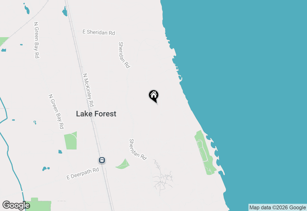 Map of 675 E Woodland Road, Lake Forest, IL 60045