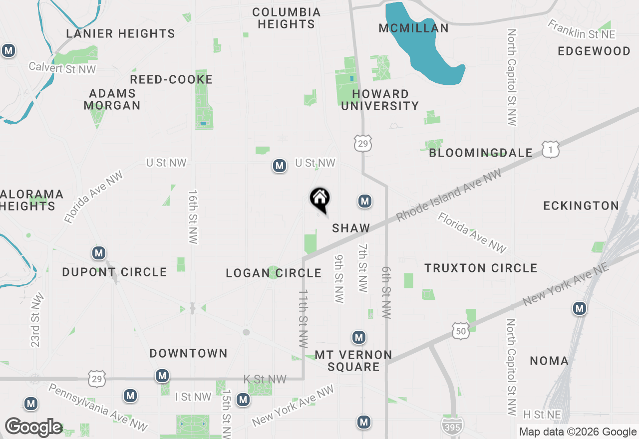 Map of 934 French Street Nw, Washington, DC 20001