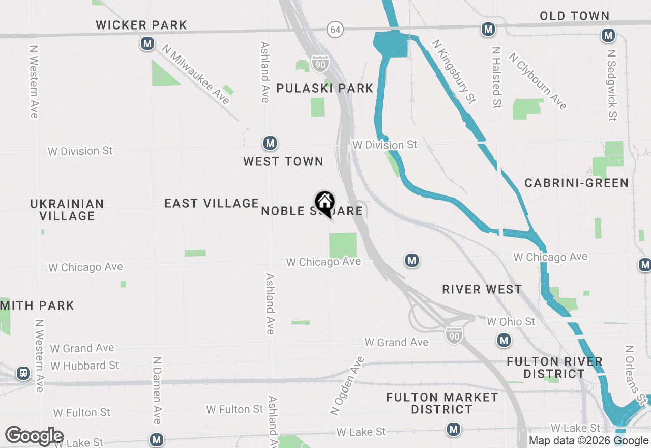 Map of 916 N Noble Street #2F, Chicago, IL 60642