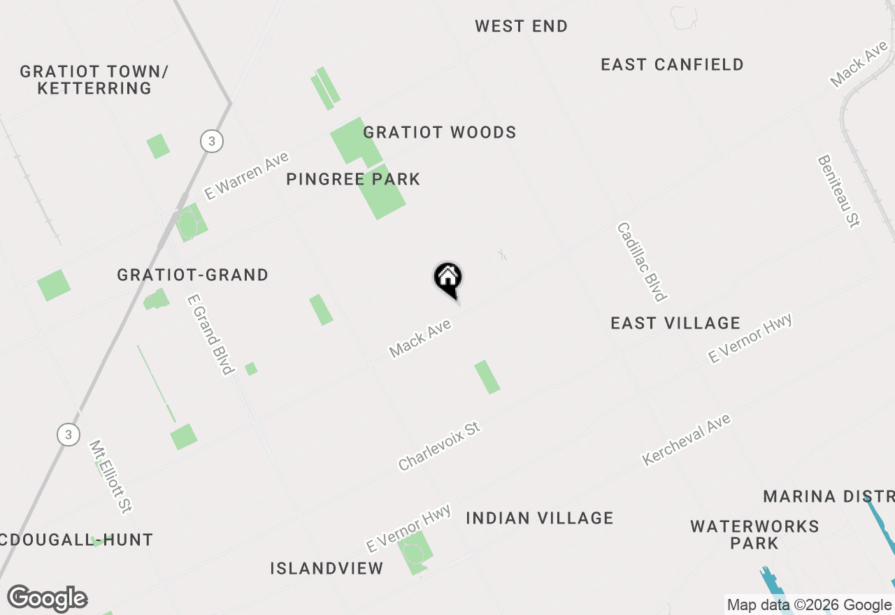 Map of 3738 Seneca Street, Detroit, MI 48214