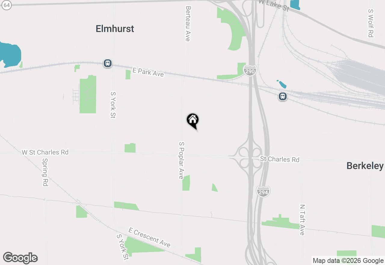 Map of 334 E Huntington Lane, Elmhurst, IL 60126