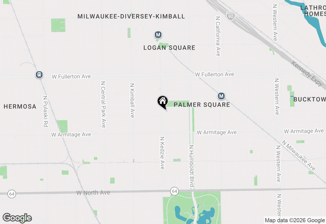 Map of 2129 N Kedzie Boulevard #1, Chicago, IL 60647