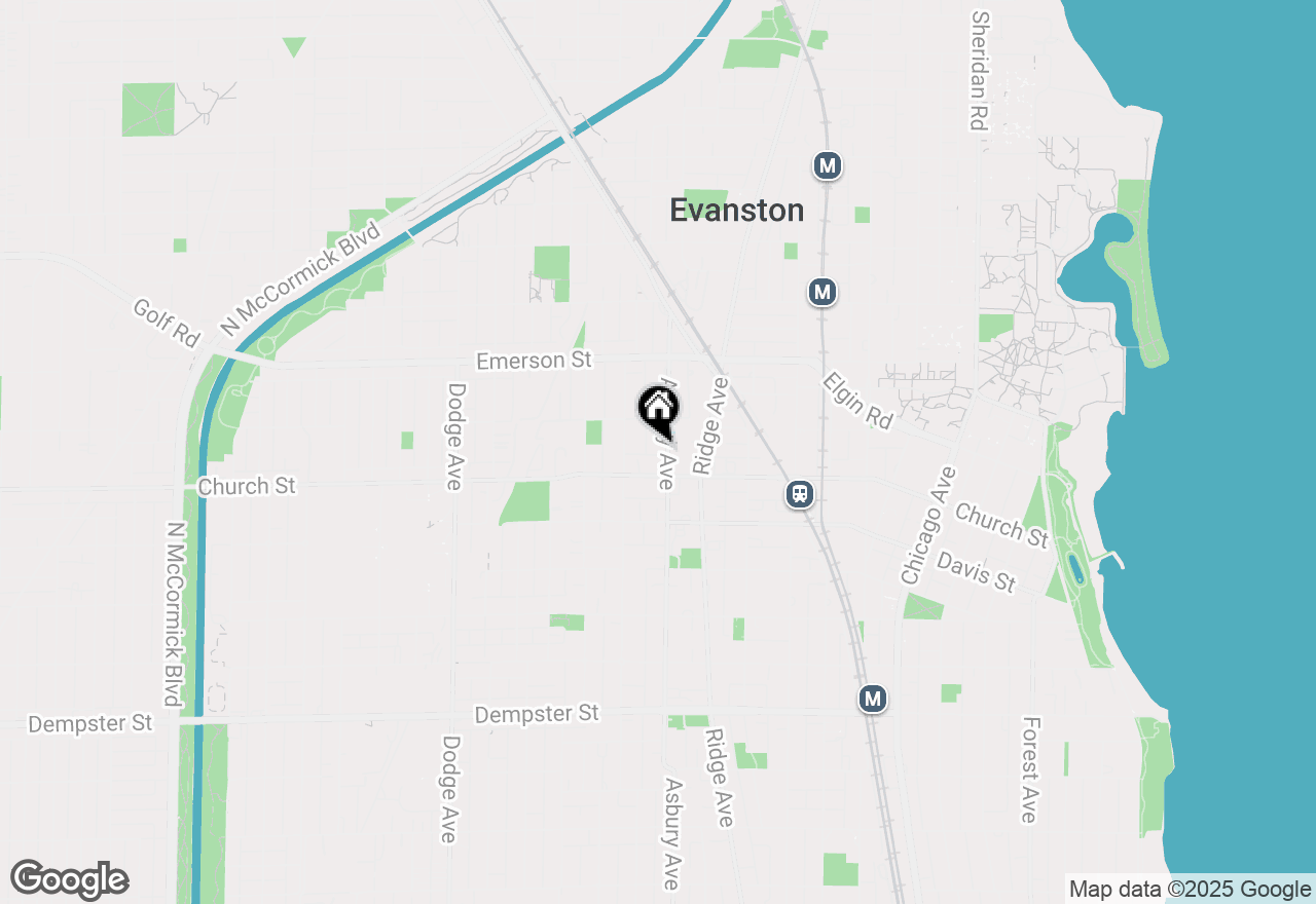 Map of 1720 Asbury Avenue, Evanston, IL 60201