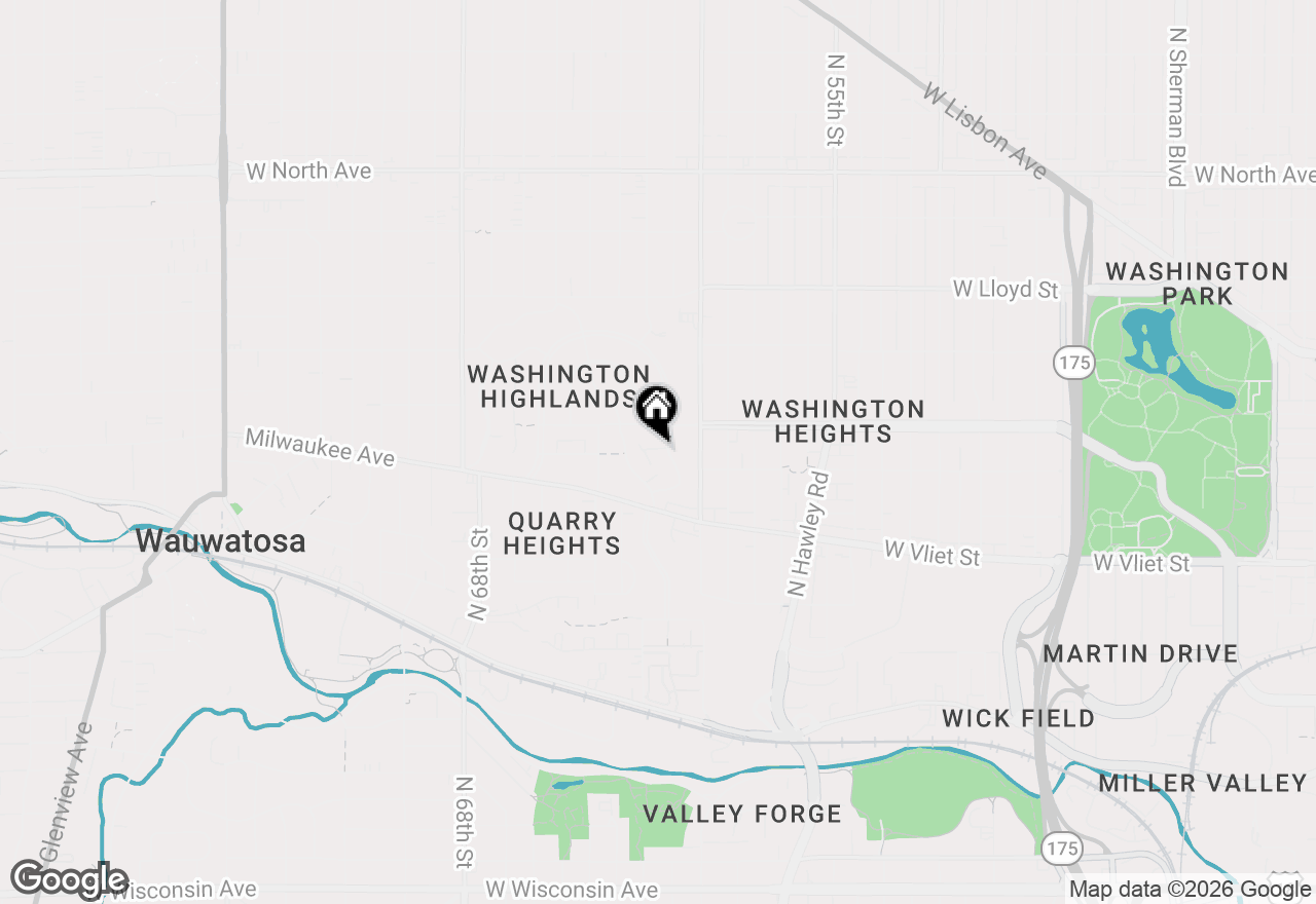 Map of 6143 Washington Cir, Wauwatosa, WI 53213