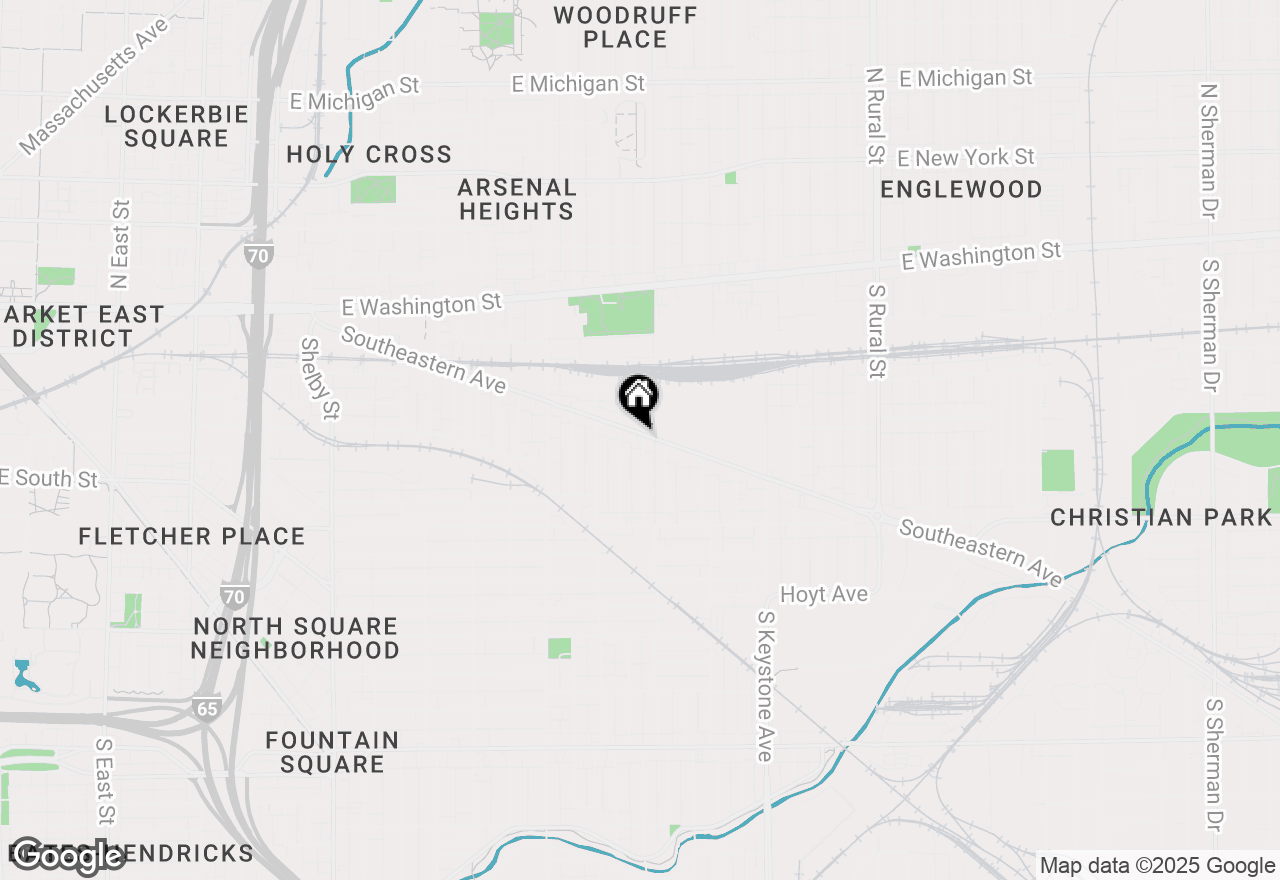 Map of 2023 Southeastern Avenue, Indianapolis, IN 46201