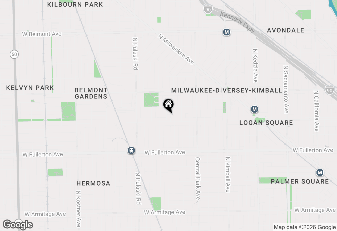 Map of 2621 N Hamlin Avenue #1, Chicago, IL 60647