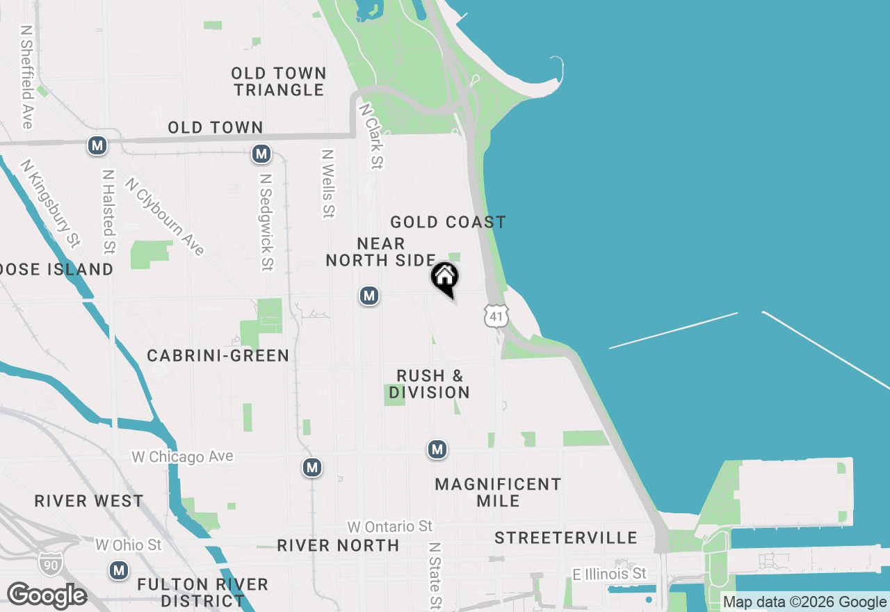 Map of 30 E Elm Street #20G, Chicago, IL 60611