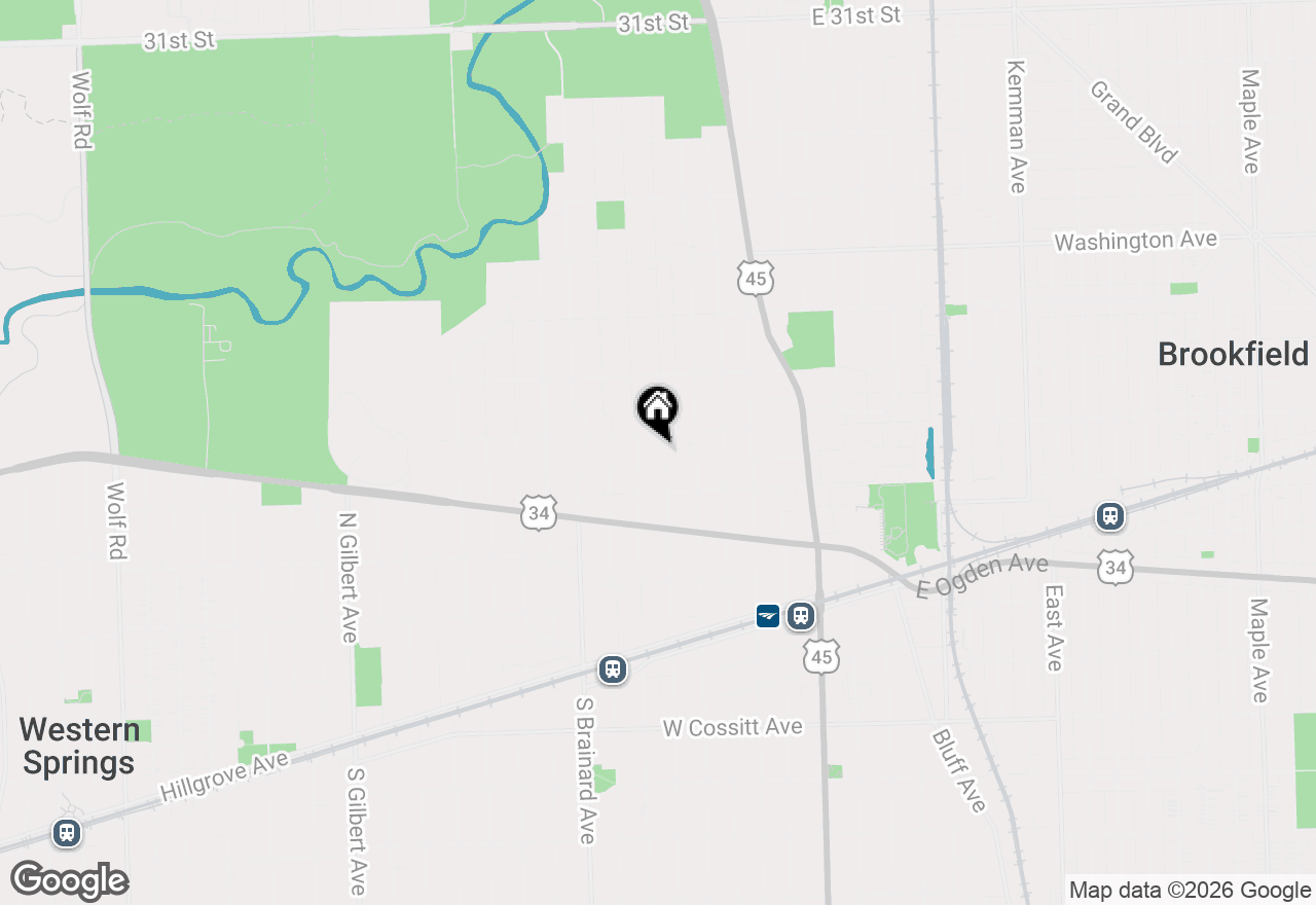 Map of 332 N Spring Street, La Grange Park, IL 60526