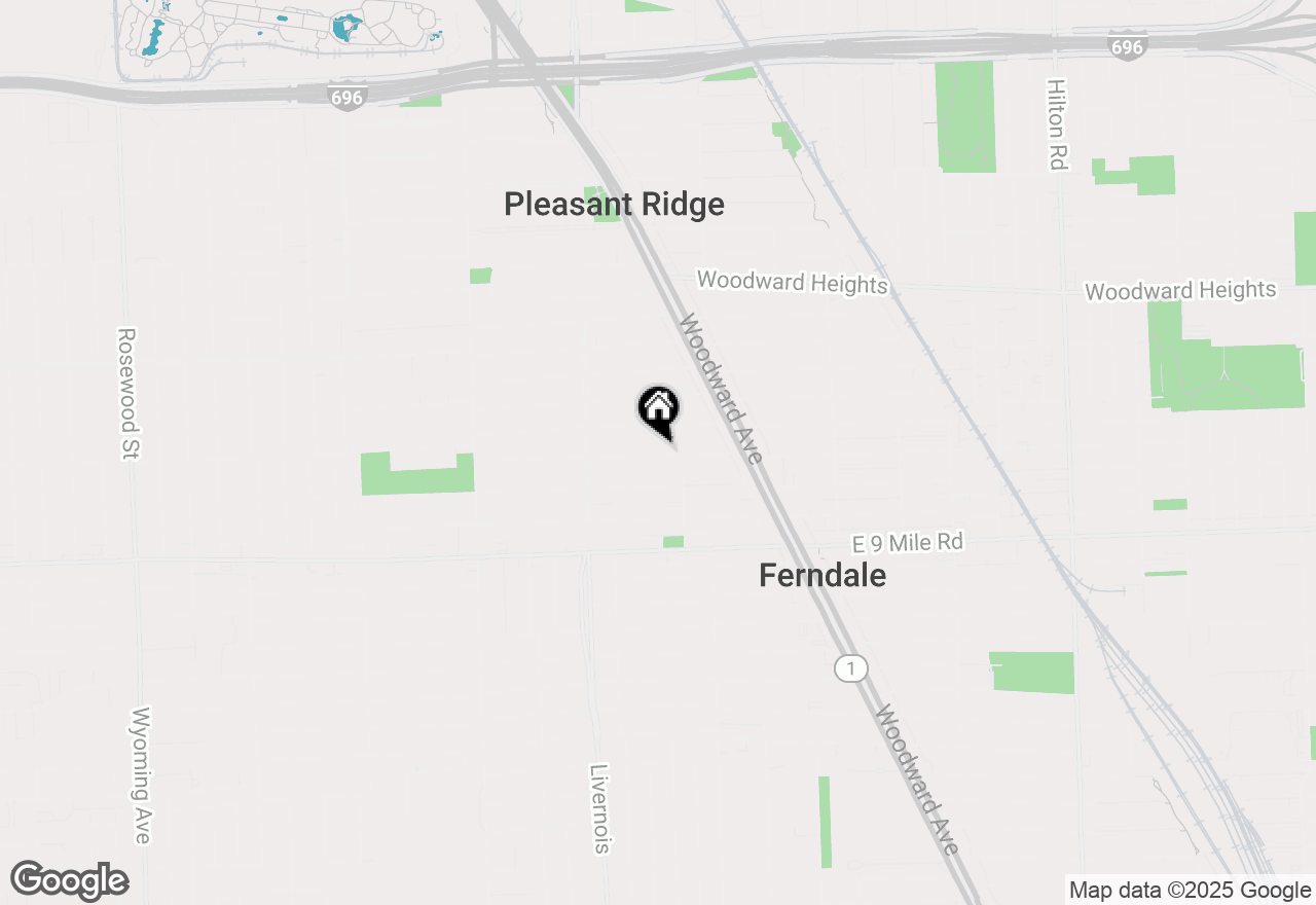 Map of 364 W Cambourne Street, Ferndale, MI 48220