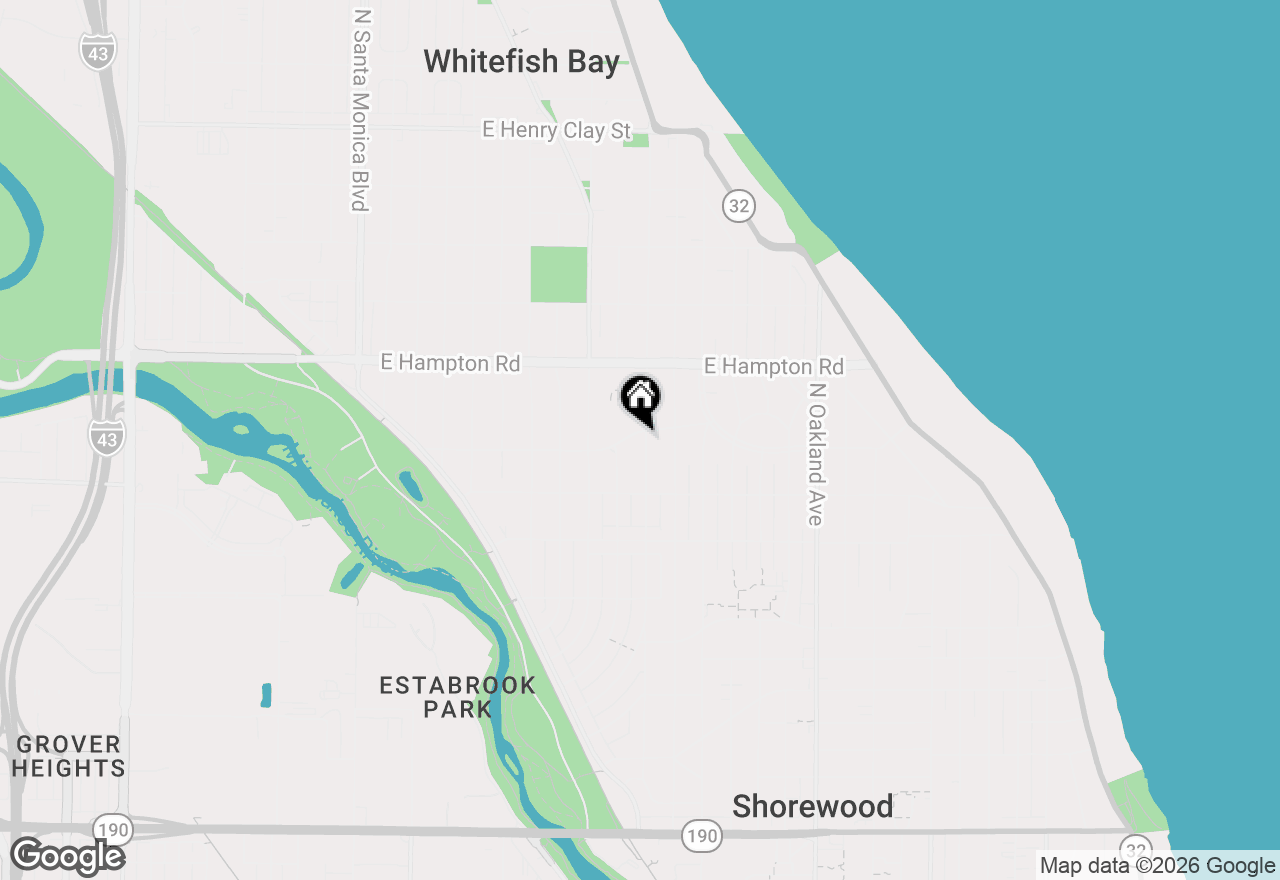 Map of 4665 N Ardmore Ave, Whitefish Bay, WI 53211
