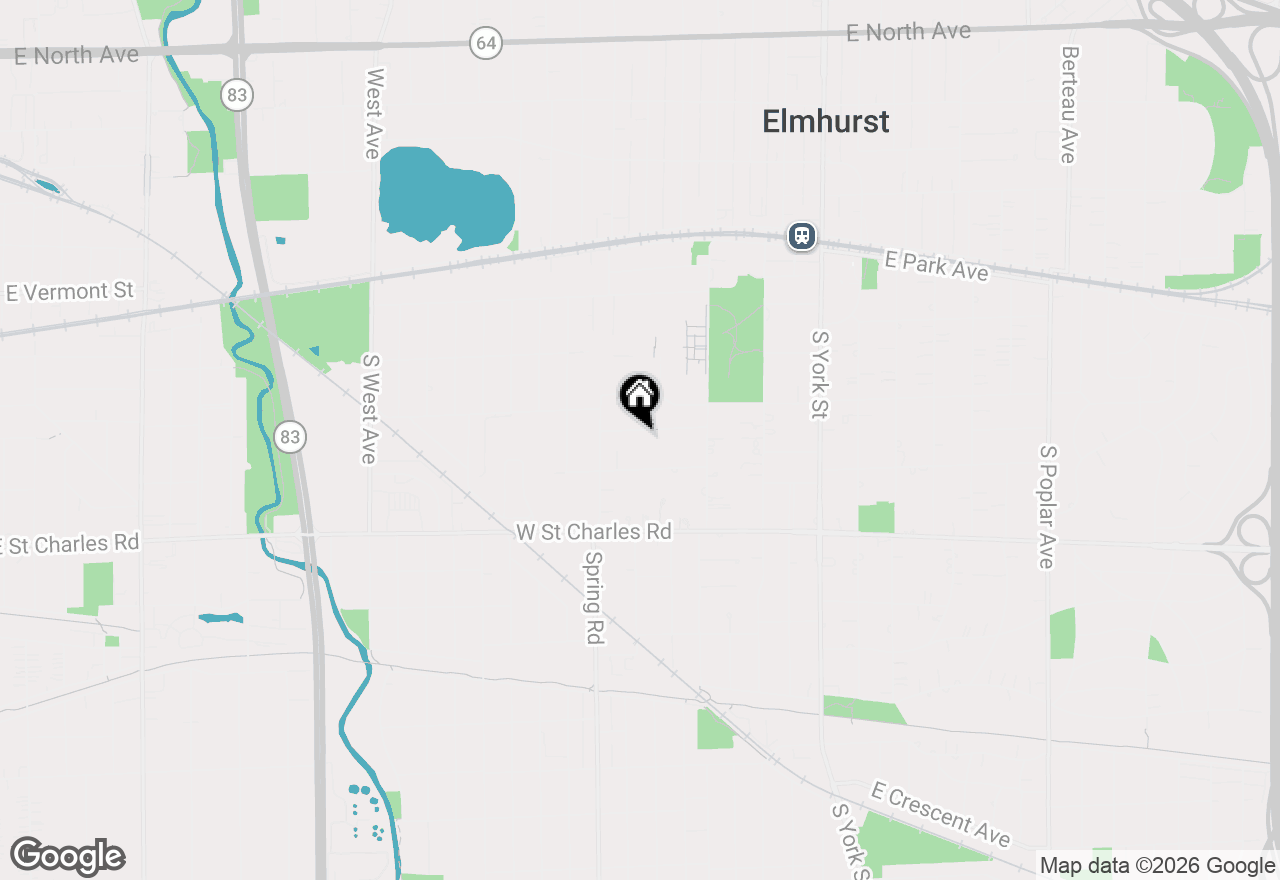 Map of 266 W Claremont Street, Elmhurst, IL 60126
